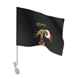 Флаг для автомобиля с принтом Похититель рождества в Тюмени, 100% полиэстер | Размер: 30*21 см | Тематика изображения на принте: grinch | гринч | новый год | рождество