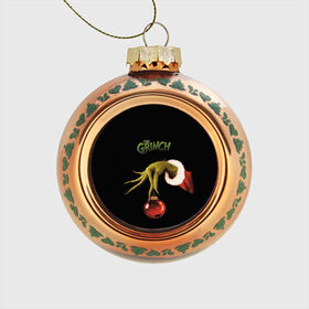 Стеклянный ёлочный шар с принтом Похититель рождества в Тюмени, Стекло | Диаметр: 80 мм | Тематика изображения на принте: grinch | гринч | новый год | рождество
