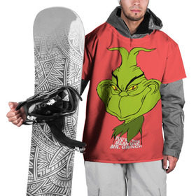 Накидка на куртку 3D с принтом Mr. Grinch в Тюмени, 100% полиэстер |  | Тематика изображения на принте: grinch | гринч | новый год | рождество