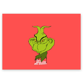 Поздравительная открытка с принтом Mr. Grinch в Тюмени, 100% бумага | плотность бумаги 280 г/м2, матовая, на обратной стороне линовка и место для марки
 | Тематика изображения на принте: grinch | гринч | новый год | рождество