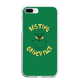 Чехол для iPhone 7Plus/8 Plus матовый с принтом Resting Grinch Face в Тюмени, Силикон | Область печати: задняя сторона чехла, без боковых панелей | grinch | гринч | новый год | рождество