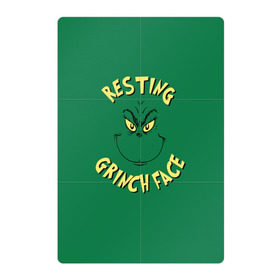 Магнитный плакат 2Х3 с принтом Resting Grinch Face в Тюмени, Полимерный материал с магнитным слоем | 6 деталей размером 9*9 см | grinch | гринч | новый год | рождество