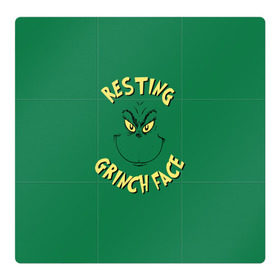 Магнитный плакат 3Х3 с принтом Resting Grinch Face в Тюмени, Полимерный материал с магнитным слоем | 9 деталей размером 9*9 см | grinch | гринч | новый год | рождество