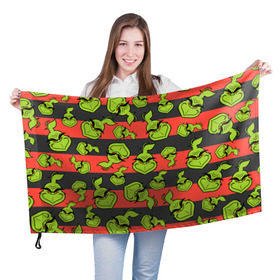 Флаг 3D с принтом Гринч в Тюмени, 100% полиэстер | плотность ткани — 95 г/м2, размер — 67 х 109 см. Принт наносится с одной стороны | grinch | гринч | новый год | рождество