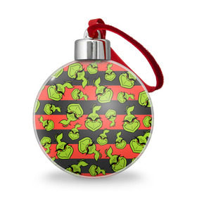 Ёлочный шар с принтом Гринч в Тюмени, Пластик | Диаметр: 77 мм | grinch | гринч | новый год | рождество