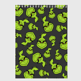 Скетчбук с принтом The Grinch в Тюмени, 100% бумага
 | 48 листов, плотность листов — 100 г/м2, плотность картонной обложки — 250 г/м2. Листы скреплены сверху удобной пружинной спиралью | grinch | гринч | новый год | рождество