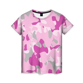Женская футболка 3D с принтом Lil PEEP Cry baby в Тюмени, 100% полиэфир ( синтетическое хлопкоподобное полотно) | прямой крой, круглый вырез горловины, длина до линии бедер | baby | cry | lil peep | lil peep cry baby | pink | камуфляж | розовый | розовый камуфляж