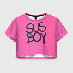 Женская футболка 3D укороченная с принтом Susboy в Тюмени, 100% полиэстер | круглая горловина, длина футболки до линии талии, рукава с отворотами | baby | cry | lil peep | lil peep cry baby | pink | susboy | камуфляж | лил | лилпип | пип | розовый | розовый камуфляж