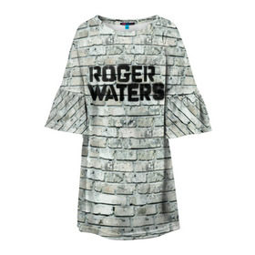 Детское платье 3D с принтом Roger Waters. The Wall в Тюмени, 100% полиэстер | прямой силуэт, чуть расширенный к низу. Круглая горловина, на рукавах — воланы | Тематика изображения на принте: pink floyd | roger waters | джордж уотерс | композитор | певец | поэт