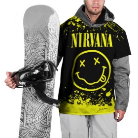 Накидка на куртку 3D с принтом Nirvana в Тюмени, 100% полиэстер |  | grunge | kurt cobain | nirvana | группы | курт кобейн | музыка | нирвана | рок | смайл | смайлик