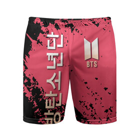 Мужские шорты 3D спортивные с принтом BTS в Тюмени,  |  | bts | бтс | группа | корейская | музыка | розовый | цветы | черный