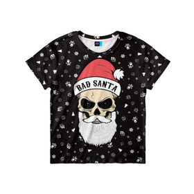Детская футболка 3D с принтом Bad Santa в Тюмени, 100% гипоаллергенный полиэфир | прямой крой, круглый вырез горловины, длина до линии бедер, чуть спущенное плечо, ткань немного тянется | Тематика изображения на принте: 
