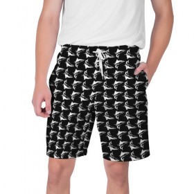 Мужские шорты 3D с принтом Shark в Тюмени,  полиэстер 100% | прямой крой, два кармана без застежек по бокам. Мягкая трикотажная резинка на поясе, внутри которой широкие завязки. Длина чуть выше колен | 