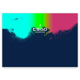 Поздравительная открытка с принтом cs:go - MP5 Phosphor (Фосфор) в Тюмени, 100% бумага | плотность бумаги 280 г/м2, матовая, на обратной стороне линовка и место для марки
 | Тематика изображения на принте: 0x000000123 | counter strike | mp5 | phosphor | ксго.csgo | фосфор