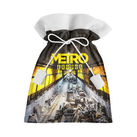 Подарочный 3D мешок с принтом METRO EXODUS EXCLUSIVE в Тюмени, 100% полиэстер | Размер: 29*39 см | ak47 | metro 2033 | metro exodus | апокалипсис | артем | глуховский | дорога | маски | ночь | оружие | поезд | противогаз | сталкеры