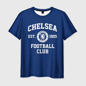 Мужская футболка 3D с принтом Челси в Тюмени, 100% полиэфир | прямой крой, круглый вырез горловины, длина до линии бедер | blue is | chelsea | chelsea fc | ktbffh | the blues | апл | аристократы | клубная | лондон | пенсионеры | синие | фанатская | футбол | футбольная | футбольный клуб | футбольный клуб челси | челси