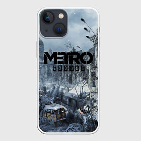 Чехол для iPhone 13 mini с принтом METRO EXODUS в Тюмени,  |  | ak47 | metro 2033 | metro exodus | апокалипсис | артем | глуховский | дорога | маски | ночь | оружие | поезд | противогаз | сталкеры