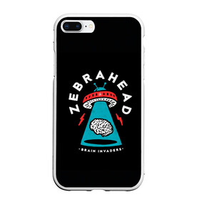 Чехол для iPhone 7Plus/8 Plus матовый с принтом Zebrahead - Brain Invaders в Тюмени, Силикон | Область печати: задняя сторона чехла, без боковых панелей | album | brain | core | invaders | mind | rapcore | rock | ufo | zebrahead | альбом | зебрахед | мозг