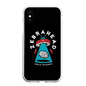 Чехол для iPhone XS Max матовый с принтом Zebrahead - Brain Invaders в Тюмени, Силикон | Область печати: задняя сторона чехла, без боковых панелей | album | brain | core | invaders | mind | rapcore | rock | ufo | zebrahead | альбом | зебрахед | мозг