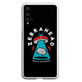 Чехол для Honor 20 с принтом Zebrahead - Brain Invaders в Тюмени, Силикон | Область печати: задняя сторона чехла, без боковых панелей | album | brain | core | invaders | mind | rapcore | rock | ufo | zebrahead | альбом | зебрахед | мозг
