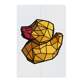 Магнитный плакат 2Х3 с принтом Геометрическая уточка в Тюмени, Полимерный материал с магнитным слоем | 6 деталей размером 9*9 см | 3d | bird | duck | geometric | геометрия | птица | утка