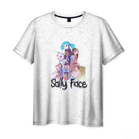 Мужская футболка 3D с принтом Sally Face в Тюмени, 100% полиэфир | прямой крой, круглый вырез горловины, длина до линии бедер | sally face | гизмо | девид | девочка | игра | лари | ларри | мальчик | маска | мрачная | на лице | пых | с протезом | сал | сали | салли | салли фейс | фейс | фэйс | эддисон | эшли