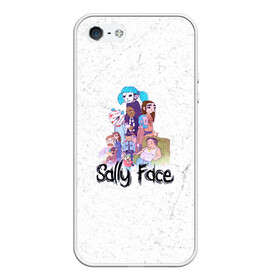 Чехол для iPhone 5/5S матовый с принтом Sally Face в Тюмени, Силикон | Область печати: задняя сторона чехла, без боковых панелей | sally face | гизмо | девид | девочка | игра | лари | ларри | мальчик | маска | мрачная | на лице | пых | с протезом | сал | сали | салли | салли фейс | фейс | фэйс | эддисон | эшли