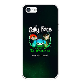 Чехол для iPhone 5/5S матовый с принтом Sally Face в Тюмени, Силикон | Область печати: задняя сторона чехла, без боковых панелей | sally face | гизмо | девид | девочка | игра | лари | ларри | мальчик | маска | мрачная | на лице | пых | с протезом | сал | сали | салли | салли фейс | фейс | фэйс | эддисон | эшли