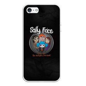 Чехол для iPhone 5/5S матовый с принтом Sally Face в Тюмени, Силикон | Область печати: задняя сторона чехла, без боковых панелей | sally face | гизмо | девид | девочка | игра | лари | ларри | мальчик | маска | мрачная | на лице | пых | с протезом | сал | сали | салли | салли фейс | фейс | фэйс | эддисон | эшли