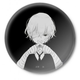 Значок с принтом SILENCE в Тюмени,  металл | круглая форма, металлическая застежка в виде булавки | anime silence аниме тишина молчание