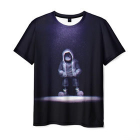 Мужская футболка 3D с принтом Санс в Тюмени, 100% полиэфир | прямой крой, круглый вырез горловины, длина до линии бедер | Тематика изображения на принте: game | sans | undertale | игра | санс