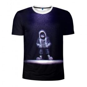 Мужская футболка 3D спортивная с принтом Санс в Тюмени, 100% полиэстер с улучшенными характеристиками | приталенный силуэт, круглая горловина, широкие плечи, сужается к линии бедра | game | sans | undertale | игра | санс