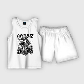 Детская пижама с шортами хлопок с принтом Анубис в Тюмени,  |  | Тематика изображения на принте: anubiz | анубис | бог | бог войны | египет