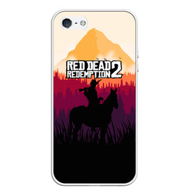 Чехол для iPhone 5/5S матовый с принтом Red Dead Redemption 2 в Тюмени, Силикон | Область печати: задняя сторона чехла, без боковых панелей | game | gamer | rdr2 | red dead redemption 2 | rockstar studios | игры | ковбой