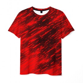 Мужская футболка 3D с принтом RED FIRE STORM в Тюмени, 100% полиэфир | прямой крой, круглый вырез горловины, длина до линии бедер | bright | fire | heat | light | orange | wildfire | искры | огненный | огонь | оранжевый | пламя | пожар