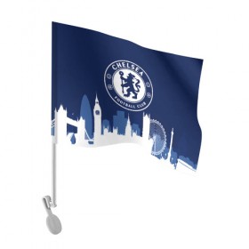 Флаг для автомобиля с принтом Челси в Тюмени, 100% полиэстер | Размер: 30*21 см | blue is | chelsea | chelsea fc | ktbffh | the blues | апл | аристократы | клубная | лондон | пенсионеры | синие | фанатская | футбол | футбольная | футбольный клуб | футбольный клуб челси | челси