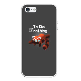 Чехол для iPhone 5/5S матовый с принтом To Do Nothing в Тюмени, Силикон | Область печати: задняя сторона чехла, без боковых панелей | ленивец | лень | панда