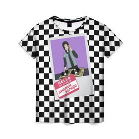 Женская футболка 3D с принтом Френдзона Валера в Тюмени, 100% полиэфир ( синтетическое хлопкоподобное полотно) | прямой крой, круглый вырез горловины, длина до линии бедер | бойчик | валера | группа | музыка | мультяшка | песни | подростки | поп панк | френдзона