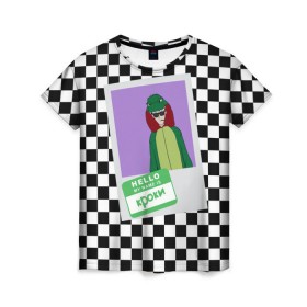 Женская футболка 3D с принтом Френдзона Кроки в Тюмени, 100% полиэфир ( синтетическое хлопкоподобное полотно) | прямой крой, круглый вырез горловины, длина до линии бедер | бойчик | группа | кроки | музыка | мультяшка | песни | подростки | поп панк | френдзона