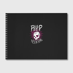 Альбом для рисования с принтом Lil Peep Rest In Peace в Тюмени, 100% бумага
 | матовая бумага, плотность 200 мг. | Тематика изображения на принте: лил пип | рэп