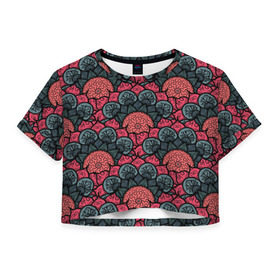 Женская футболка 3D укороченная с принтом Узоры Бохо в Тюмени, 100% полиэстер | круглая горловина, длина футболки до линии талии, рукава с отворотами | boho | араб | бохо | геометрия | текстура | турция | узор | хиппи