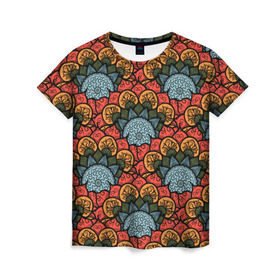 Женская футболка 3D с принтом Узоры Бохо в Тюмени, 100% полиэфир ( синтетическое хлопкоподобное полотно) | прямой крой, круглый вырез горловины, длина до линии бедер | boho | араб | бохо | геометрия | текстура | турция | узор | хиппи