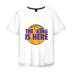 Мужская футболка хлопок Oversize с принтом Lakers - Король здесь в Тюмени, 100% хлопок | свободный крой, круглый ворот, “спинка” длиннее передней части | cavaliers | cleveland | coach | james | king | lakers | lebron | los angeles | nba | player | slam dunk | sport | team | баскетбол | борода | джеймс | игрок | кавальерс | калиф | кливленд | король | леброн | лейкерс | лос анджелес | нба | слэм д