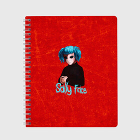 Тетрадь с принтом Sally Face в Тюмени, 100% бумага | 48 листов, плотность листов — 60 г/м2, плотность картонной обложки — 250 г/м2. Листы скреплены сбоку удобной пружинной спиралью. Уголки страниц и обложки скругленные. Цвет линий — светло-серый
 | sally face | гизмо | девид | девочка | игра | лари | ларри | мальчик | маска | мрачная | на лице | пых | с протезом | сал | сали | салли | салли фейс | фейс | фэйс | эддисон | эшли