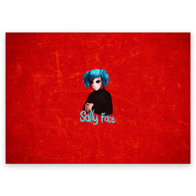 Поздравительная открытка с принтом Sally Face в Тюмени, 100% бумага | плотность бумаги 280 г/м2, матовая, на обратной стороне линовка и место для марки
 | sally face | гизмо | девид | девочка | игра | лари | ларри | мальчик | маска | мрачная | на лице | пых | с протезом | сал | сали | салли | салли фейс | фейс | фэйс | эддисон | эшли