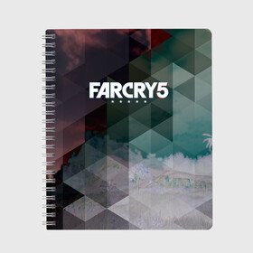 Тетрадь с принтом FarCry polygon в Тюмени, 100% бумага | 48 листов, плотность листов — 60 г/м2, плотность картонной обложки — 250 г/м2. Листы скреплены сбоку удобной пружинной спиралью. Уголки страниц и обложки скругленные. Цвет линий — светло-серый
 | Тематика изображения на принте: far cry | far cry 5 | far cry new dawn | far cry primal | farcry | fc 5 | fc5 | game | new dawn | primal | игры | постапокалипсис | фар край | фар край 5