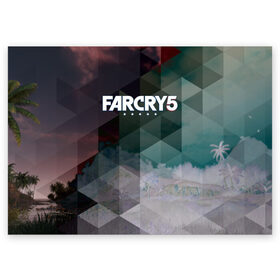 Поздравительная открытка с принтом FarCry polygon в Тюмени, 100% бумага | плотность бумаги 280 г/м2, матовая, на обратной стороне линовка и место для марки
 | far cry | far cry 5 | far cry new dawn | far cry primal | farcry | fc 5 | fc5 | game | new dawn | primal | игры | постапокалипсис | фар край | фар край 5