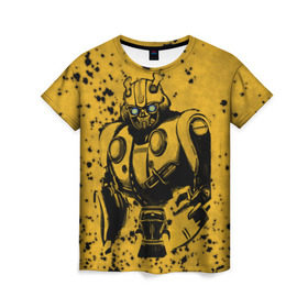 Женская футболка 3D с принтом Bumblebee в Тюмени, 100% полиэфир ( синтетическое хлопкоподобное полотно) | прямой крой, круглый вырез горловины, длина до линии бедер | kefer | volkswagen | автобот | бамблби | трансформатор | трансформаторы | шершень | шмель