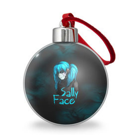 Ёлочный шар с принтом Sally Face в Тюмени, Пластик | Диаметр: 77 мм | sally face | гизмо | девид | девочка | игра | лари | ларри | мальчик | маска | мрачная | на лице | пых | с протезом | сал | сали | салли | салли фейс | фейс | фэйс | эддисон | эшли