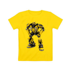 Детская футболка хлопок с принтом Bumblebee в Тюмени, 100% хлопок | круглый вырез горловины, полуприлегающий силуэт, длина до линии бедер | Тематика изображения на принте: kefer | volkswagen | автобот | бамблби | трансформатор | трансформаторы | шершень | шмель